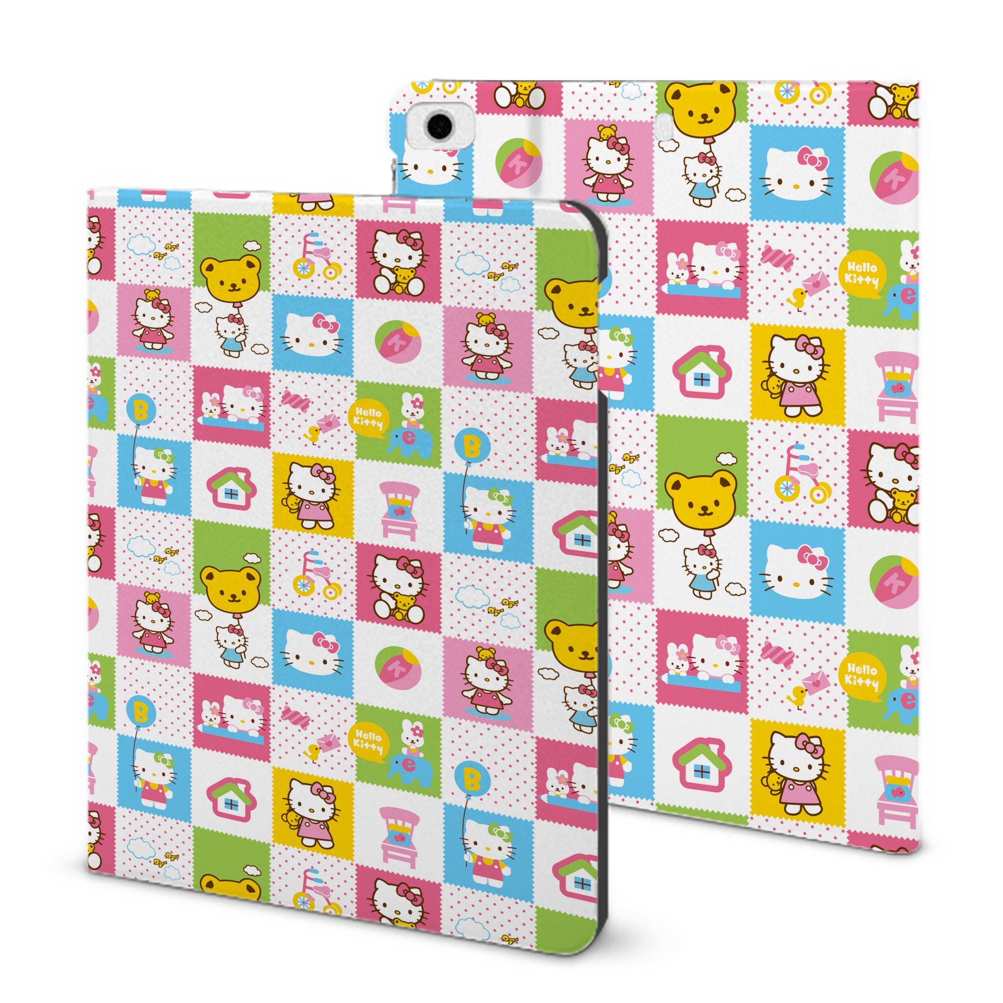 （画像用） Hello Kitty ハローキティ IPad ケース ブック型 PUレザー TPU 耐衝撃 軽量 薄型 ペン収納なし 全面保護 IPad 各モデル対応
